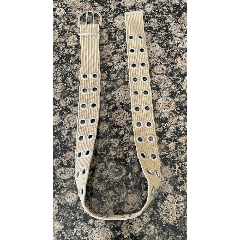 Canvas Double Prong Belt  Skinny Prongs Buckle 38"‎ & Under